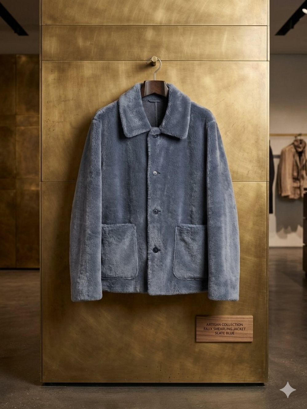 Gray Suede and Faux Reversible Shearling Jacket - Large